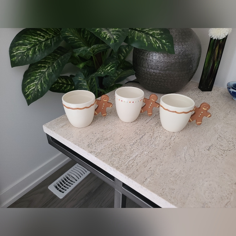 Tag Gingerbread Man Mug Set - Cream and Brown